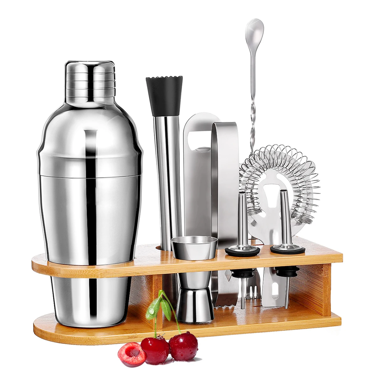 10pcs Bartender Set Bar Accessories Cocktail Professional Martini Cocktail Shaker Set for Home Bar Party