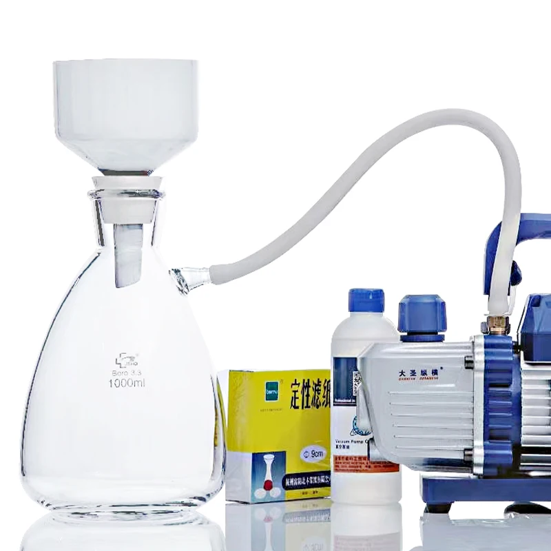 laboratory clear High Borosilicate 3.3 Glass Vacuum solvent Suction filter Filtration Device with buchner funnel