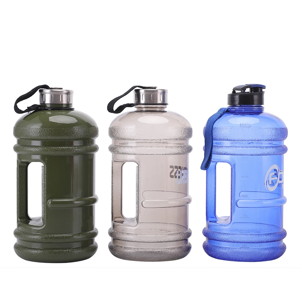 modern 2.2l gym jug wellbeing water bottle leakproof bpa free large capacity water bottle with straw and side handle