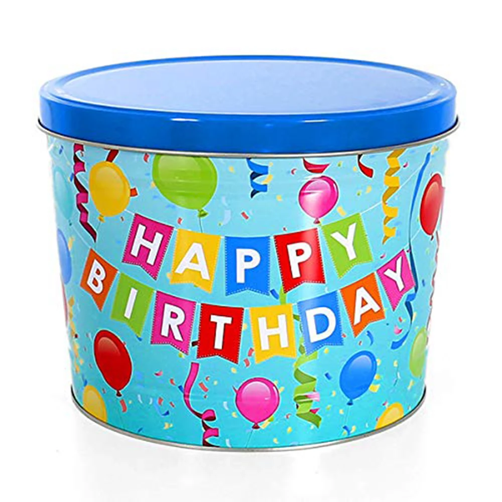 Tin Box Large Gift Storage Tins Metal Recyclable Food Cookie Tins Big Popcorn Snacks