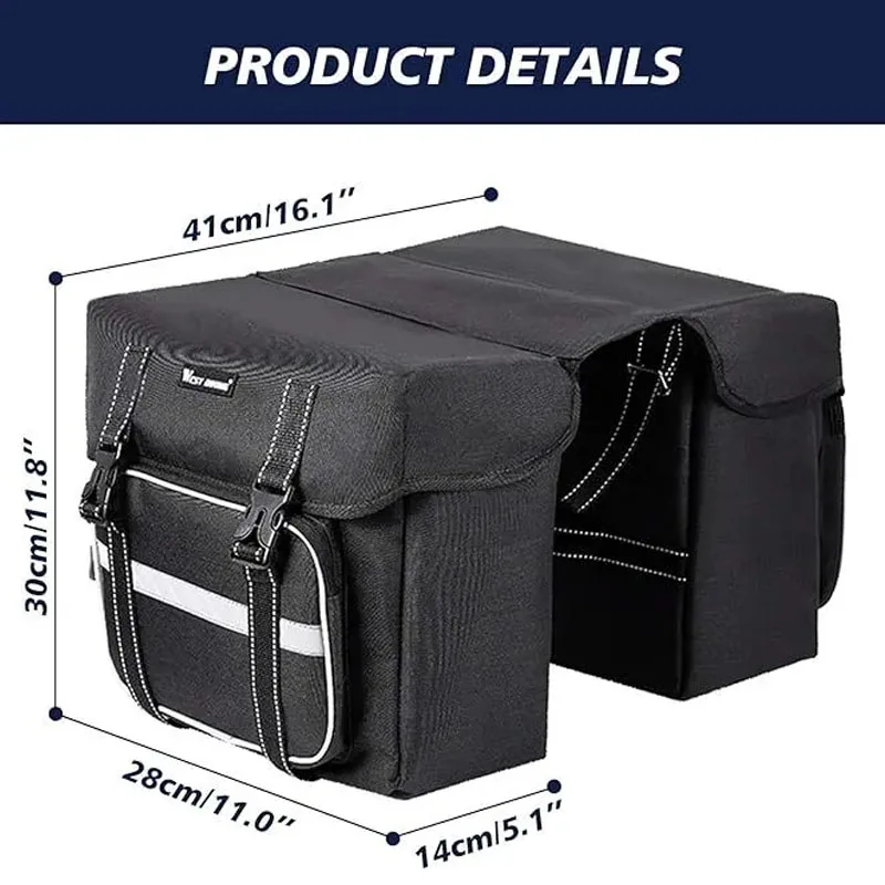 Bike Bag Bicycle Panniers Rear Rack Bag 28L Large Capacity Water Resistant Bicycle Trunk Saddle Bag for Shopping