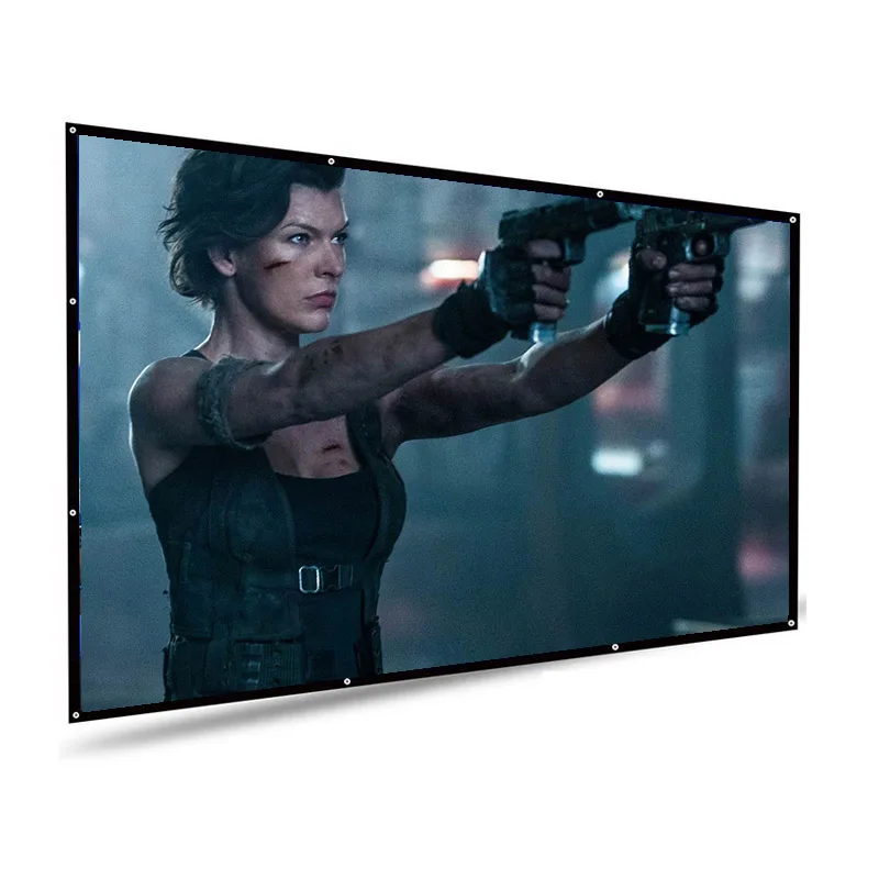 Front Projection 3D Silver Screen / High Gain projector Screen PVC Fabric Cinema with eyelets