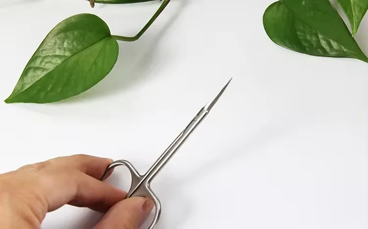 Stainless Steel Professional Cuticle Cutter Manicure Russian Curved Tip Nail Scissors For Dead Skin