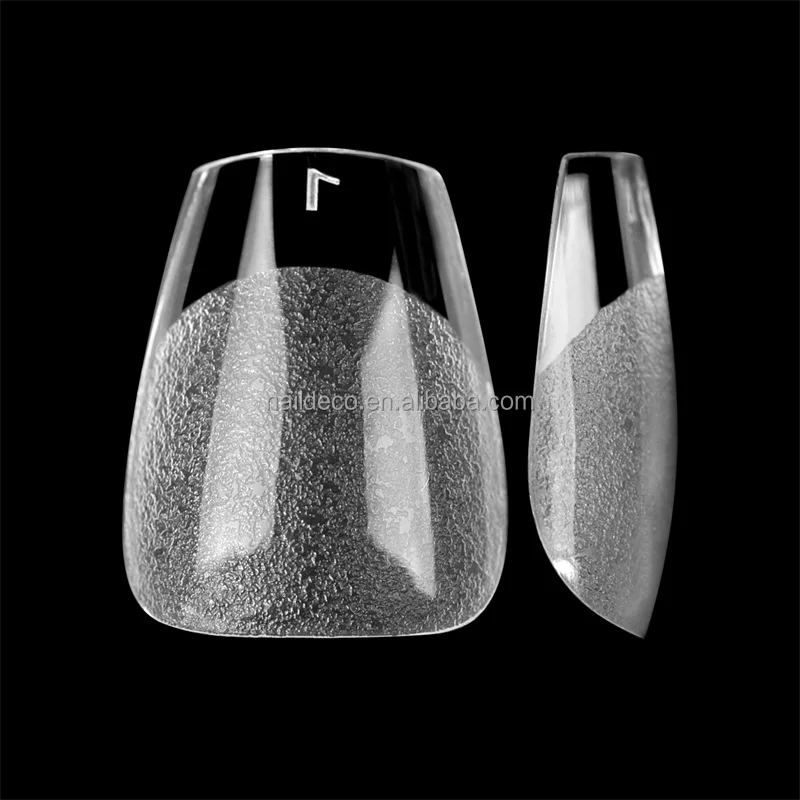 NADECO False Nail Tips Clear Full Cover Matte Thick Artificial Nail Art Coffin XS Short Acrylic Nail Tips For Manicure DIY