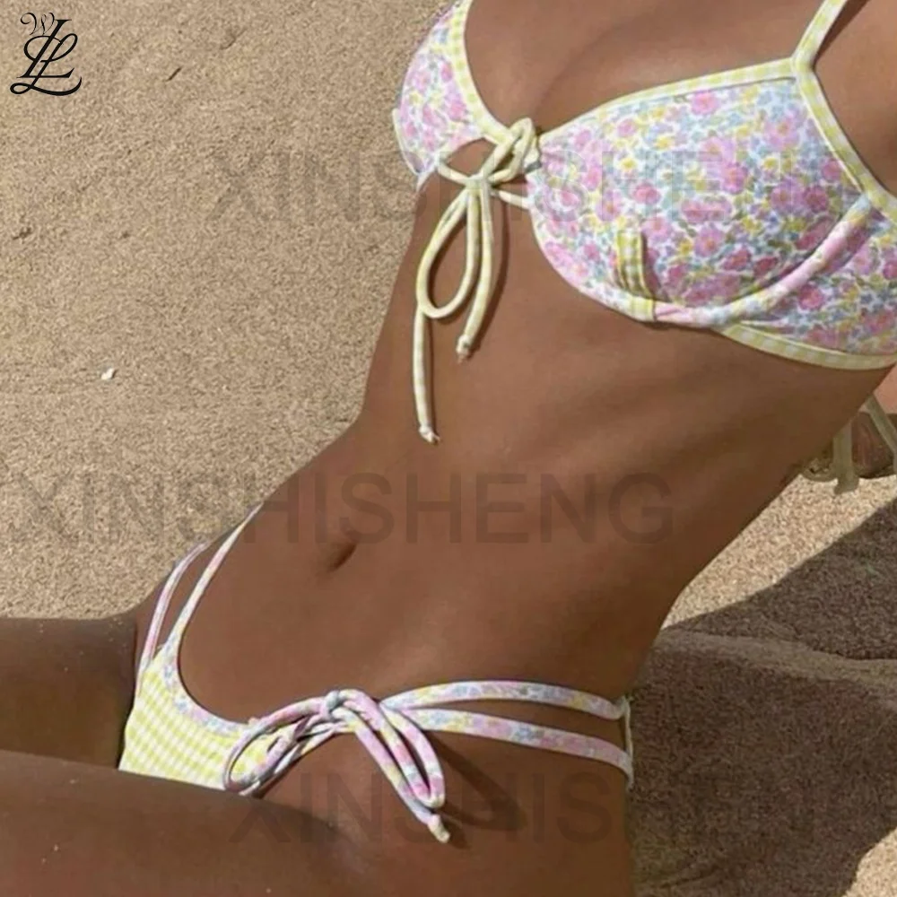 Manufacturing 2024 Swimwear Company Design Customization Swimsuit Lady Split Body Sexy Micro Mini Triangle Bikini Set