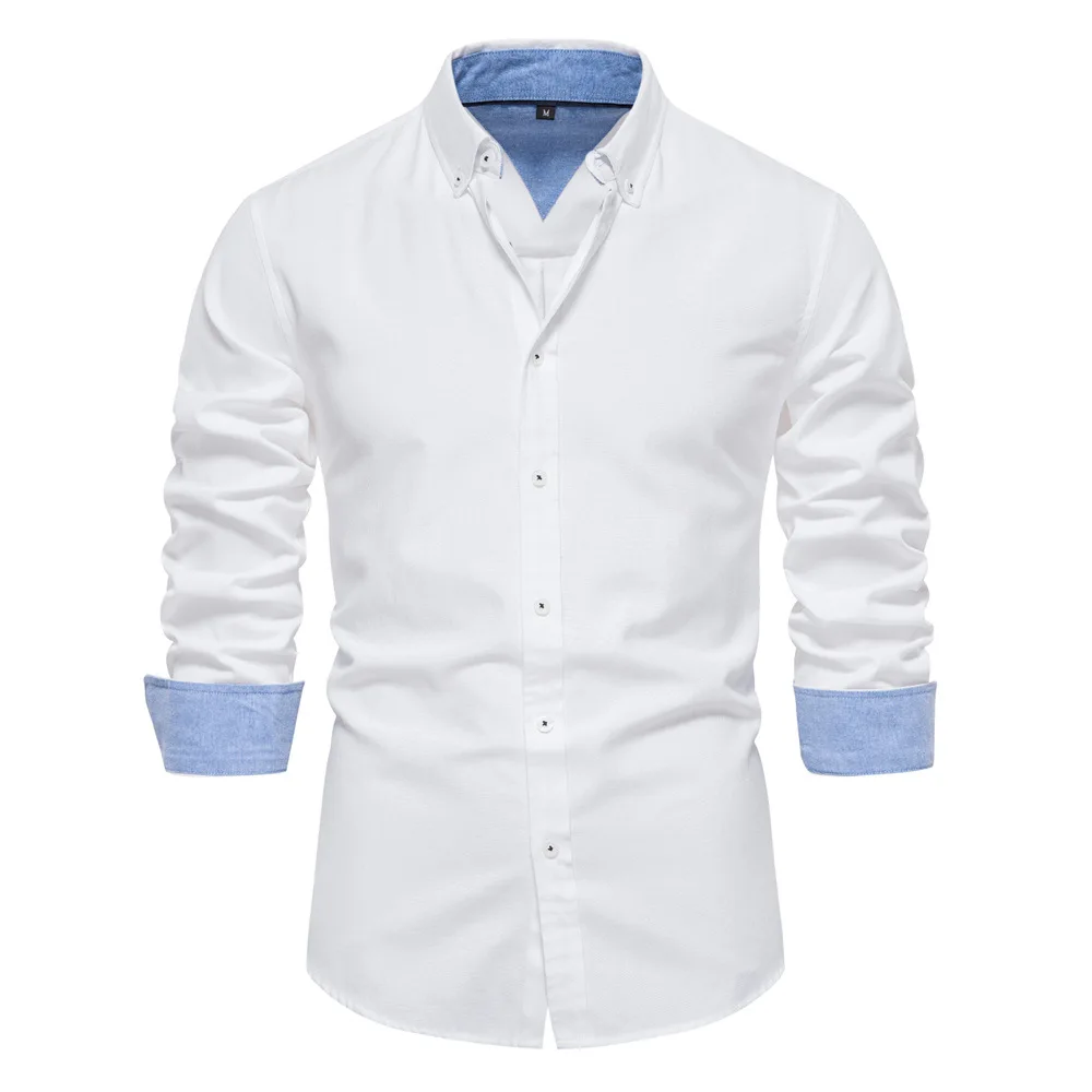 Classic 3/4 Long Sleeve Compression Shirt Black Men Cut And Sew Fancy Shirts Wrinkle Resistant Casual Long Sleeved Shirts