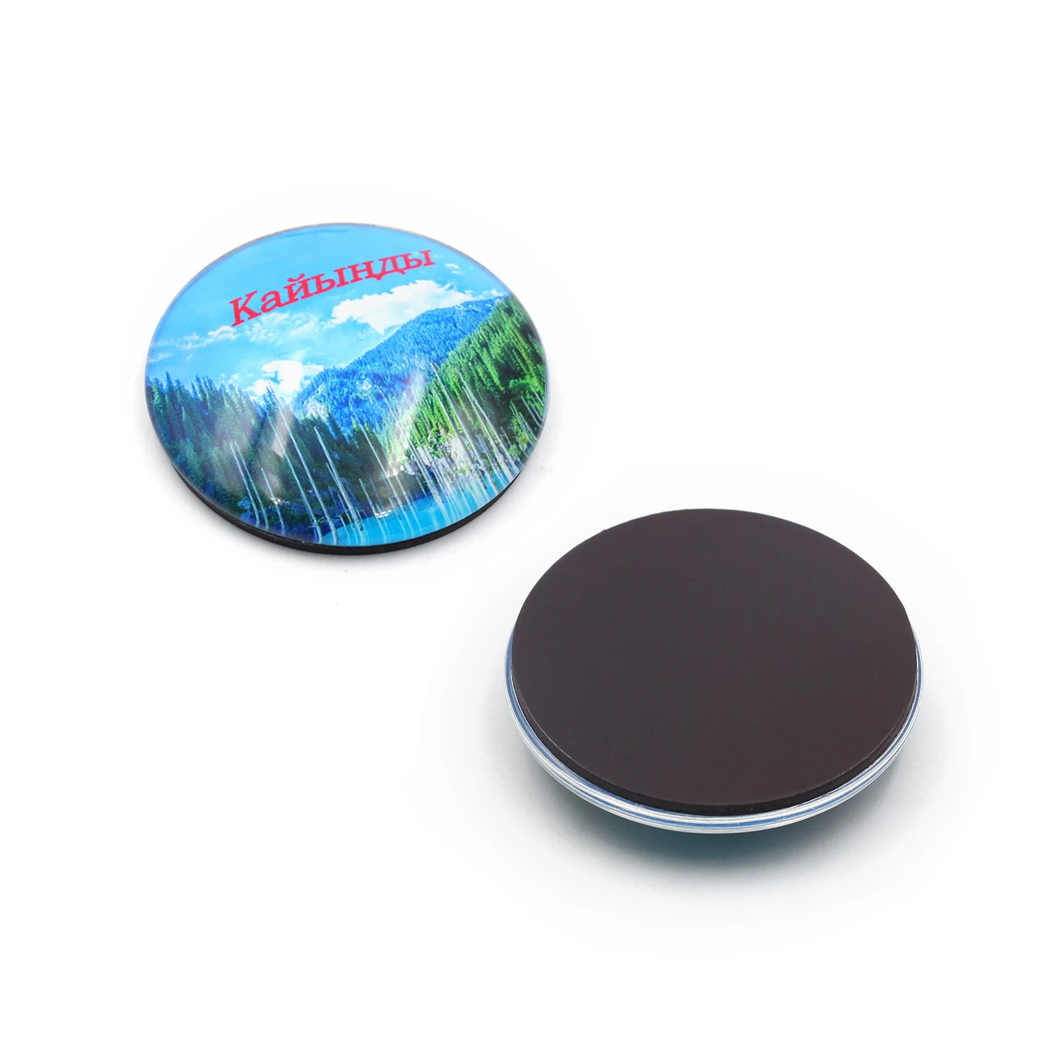 2024 China Factory Cute Circle Frosted Glass Fridge Magnet Office 3D Lenticular Magnet Photo Fridge