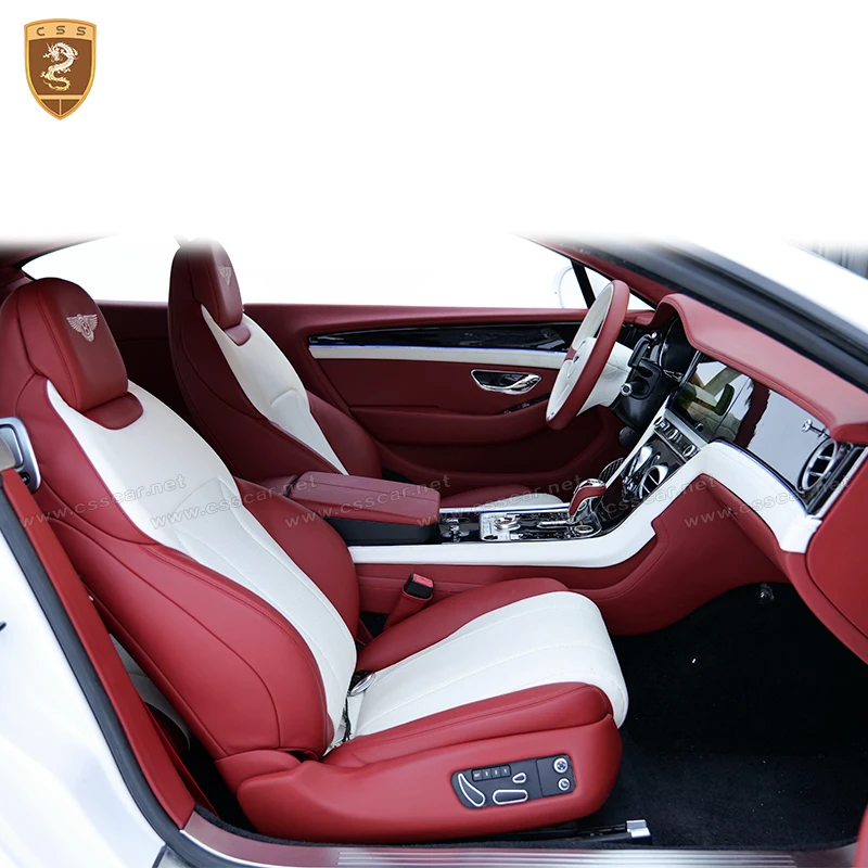 For Bentley Continental GT 04-17 Upgrade 20-24 Car Interior Trim Leather Seat Dashboard Center Console Door Panel Steering Wheel