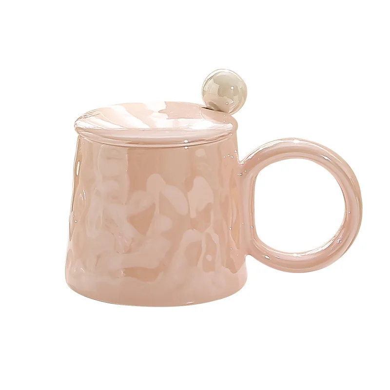 Colorful Ceramic Cup Mug Wholesale Luxury Girl Water Cup Home Couple Water Cup With Lid And Spoon
