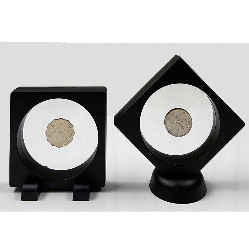 PET Membrane Jewelry Ring Pendant Display Stand Holder Bague Packaging Box Protect Jewellery & Stones Floating Presentation Case