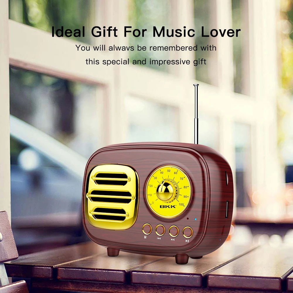 Best Price Vintage Am Fm Radio Speaker Bluetooth with USB  MP3 Player  Portable Wooden Classic Radio Retro Radio FM