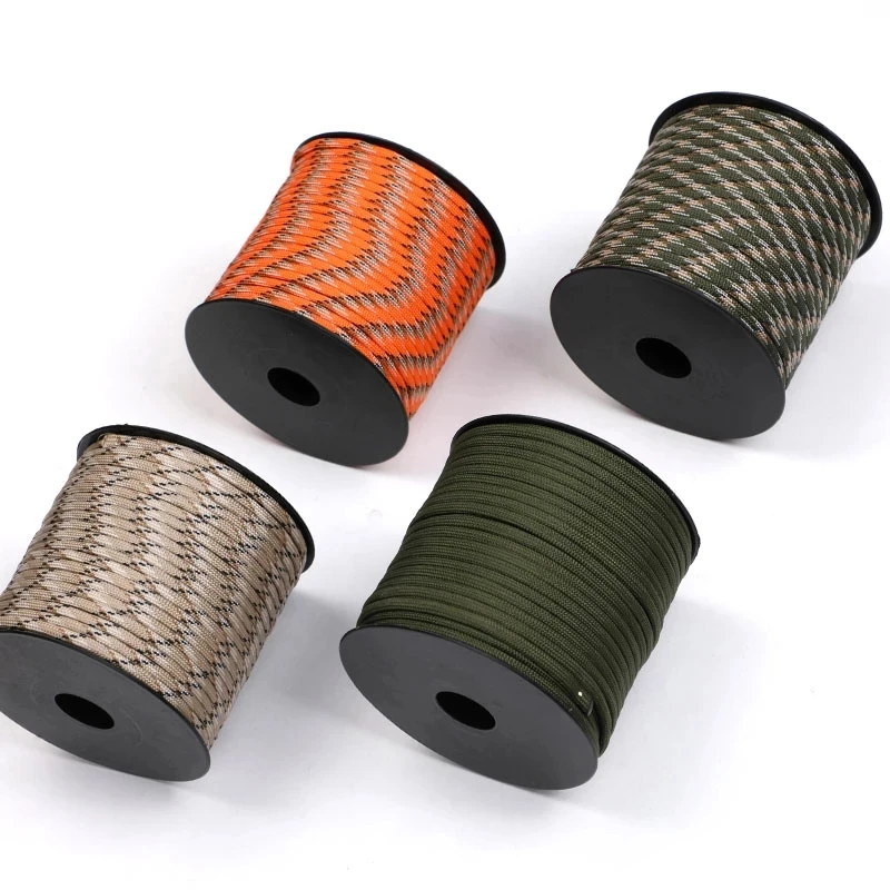 Wholesale 4mm Braid Polyester Parachute Cord 100ft 550 Paracord For Outdoor Camping