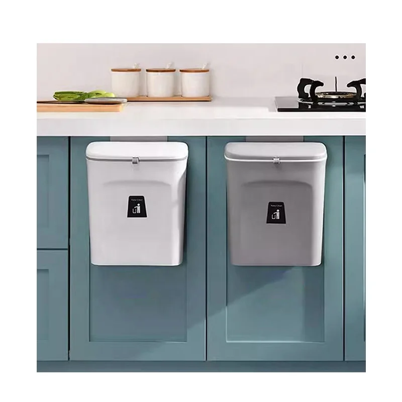 Sanitary Bucket Wastebasket Slide Wall Hanging Trash Can Cabinet Door Toilet Bathroom Living Room Kitchen Hanging Creative Home