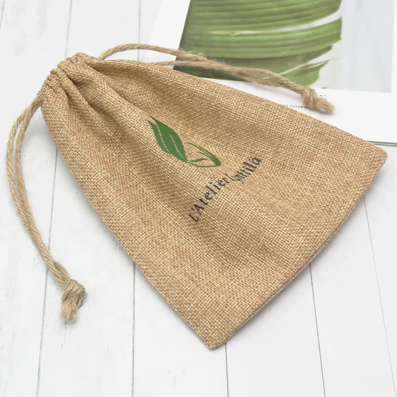 Burlap Drawstring Jute Gift Gunny Pouch Wholesale Online Reusable Bags with Logo Soft Pouch Packaging 100% Cotton Gift & Craft