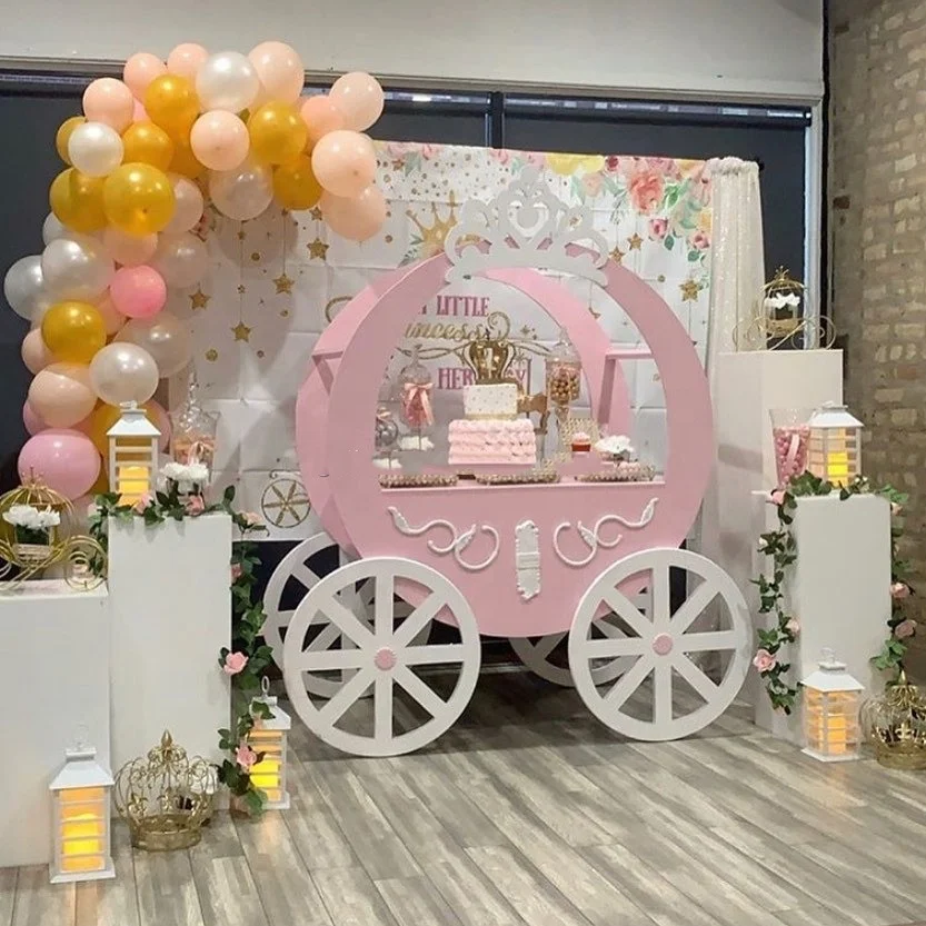 New Christmas Style Candy Flower Cart , Acrylic Candy Carts Display For Wedding Decoration