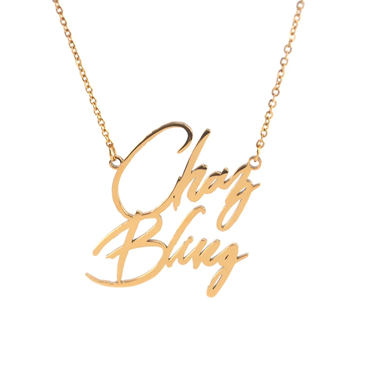 
Stainless steel Custom Personalized Double Plated Name Necklace 