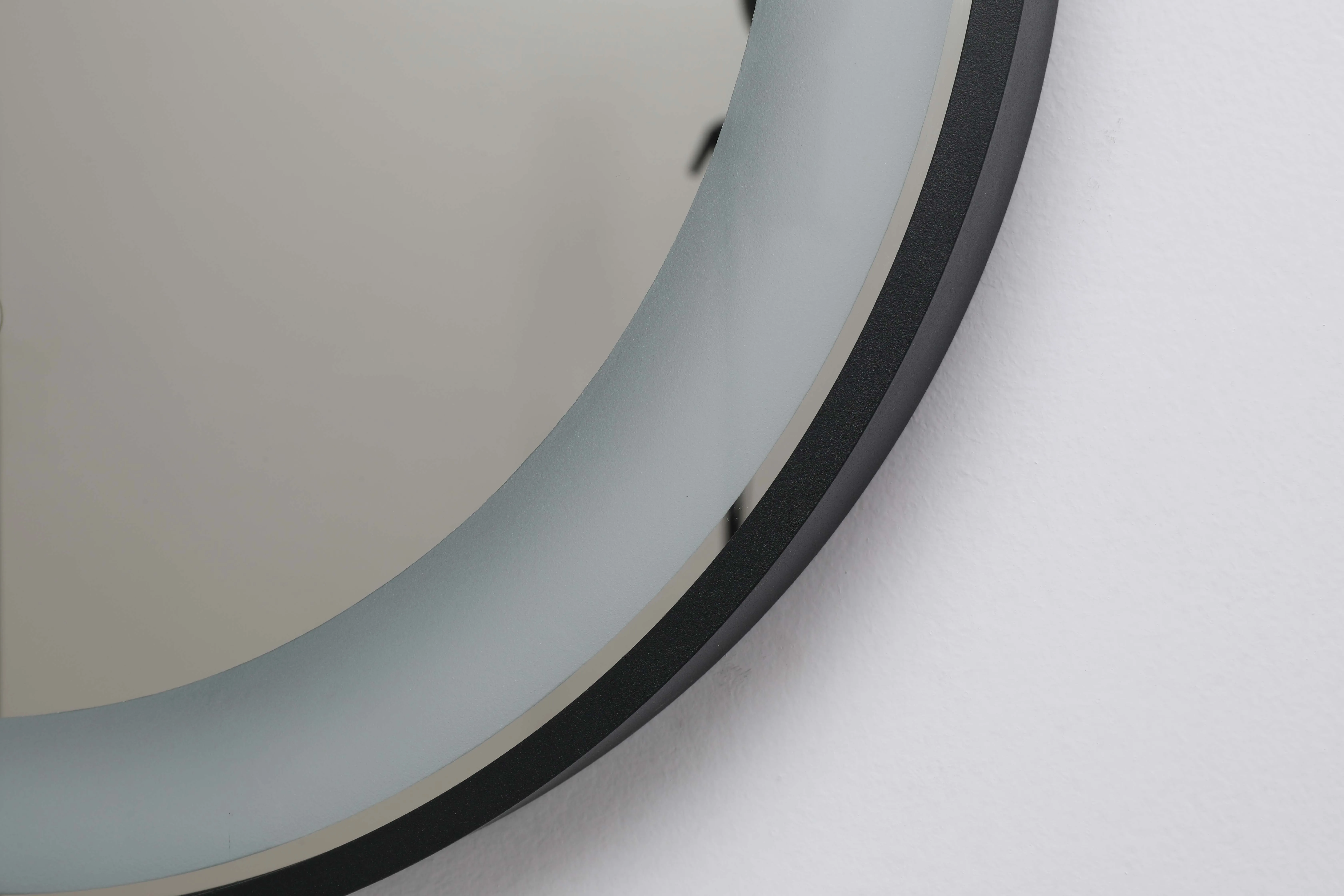 
UL List 3000K Warm Light Rail Style Aluminum Black Frame Touch Screen LED Backlit Bathroom Mirror For Hotel Using 