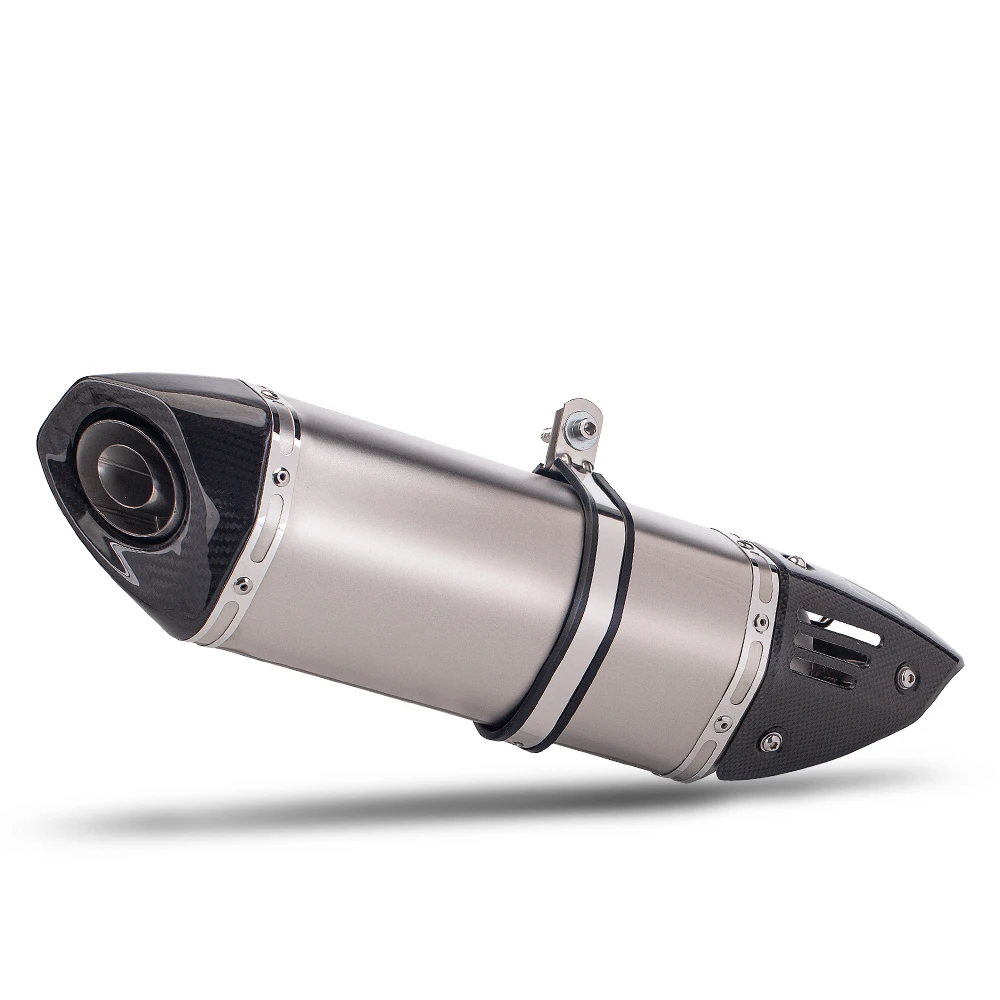 AK High quality universal muffler  motorcycle carbon fiber muffler exhaust pipe modified universal exhaust carbon fiber cover