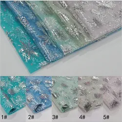 Factory in stock snowflake mesh bronzing stars organza fabric Frozen princess dress Halloween dress fabric