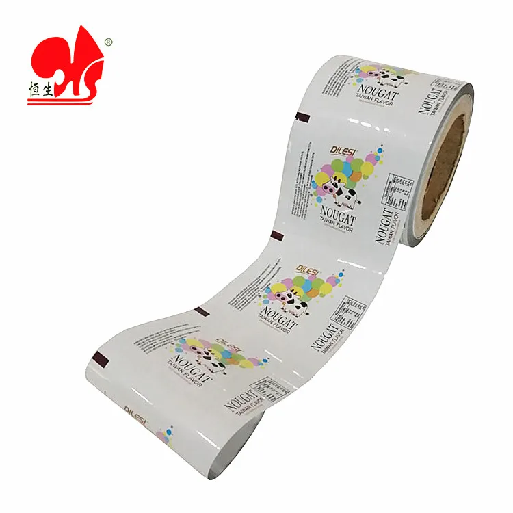Custom flexible laminated candy biscuit wrapping BOPP roll film heat seal color printing nougat packaging film roll