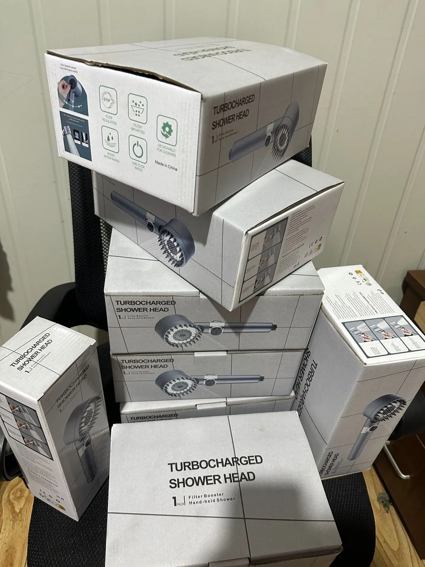 Bathroom Accessories Massage Bathroom Shower Head High Pressure 3 Mode Adjustable Spray Shower Head With Massage Brush Filter