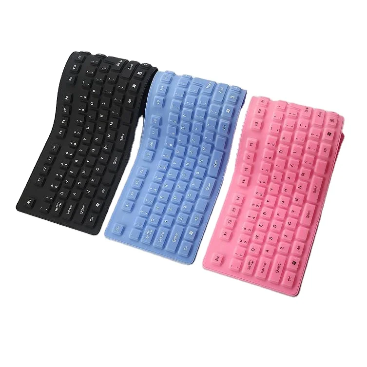Glow In The Dark Custom Waterproof Silicone Soft Gasket Keyboard Silicone FoldableBluetooth keyboard