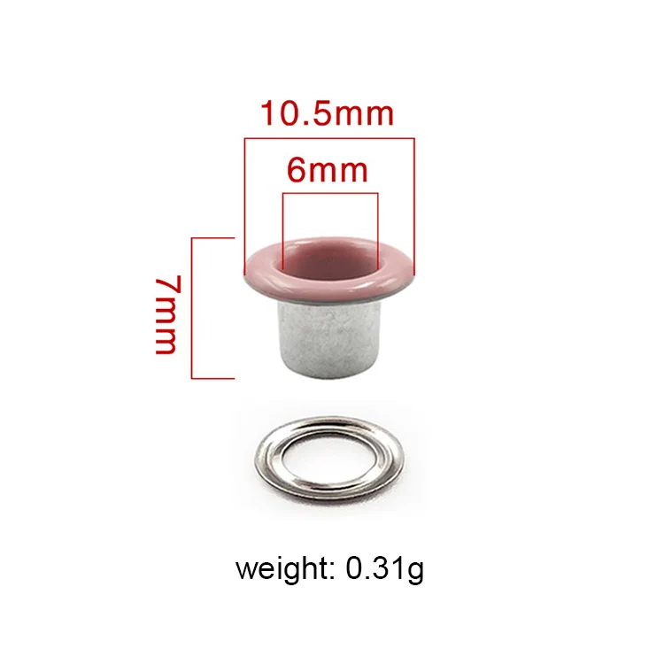 YN 4mm 5mm 6mm 8mm 10mm Color Eyelets Garment Eyelets Washer Metal Grommets Round Metal Eyelets for Shoes Clothing