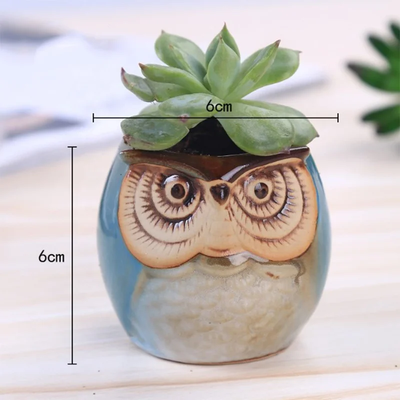 ceramic mini  owl porcelain flower pot planter for home decoration