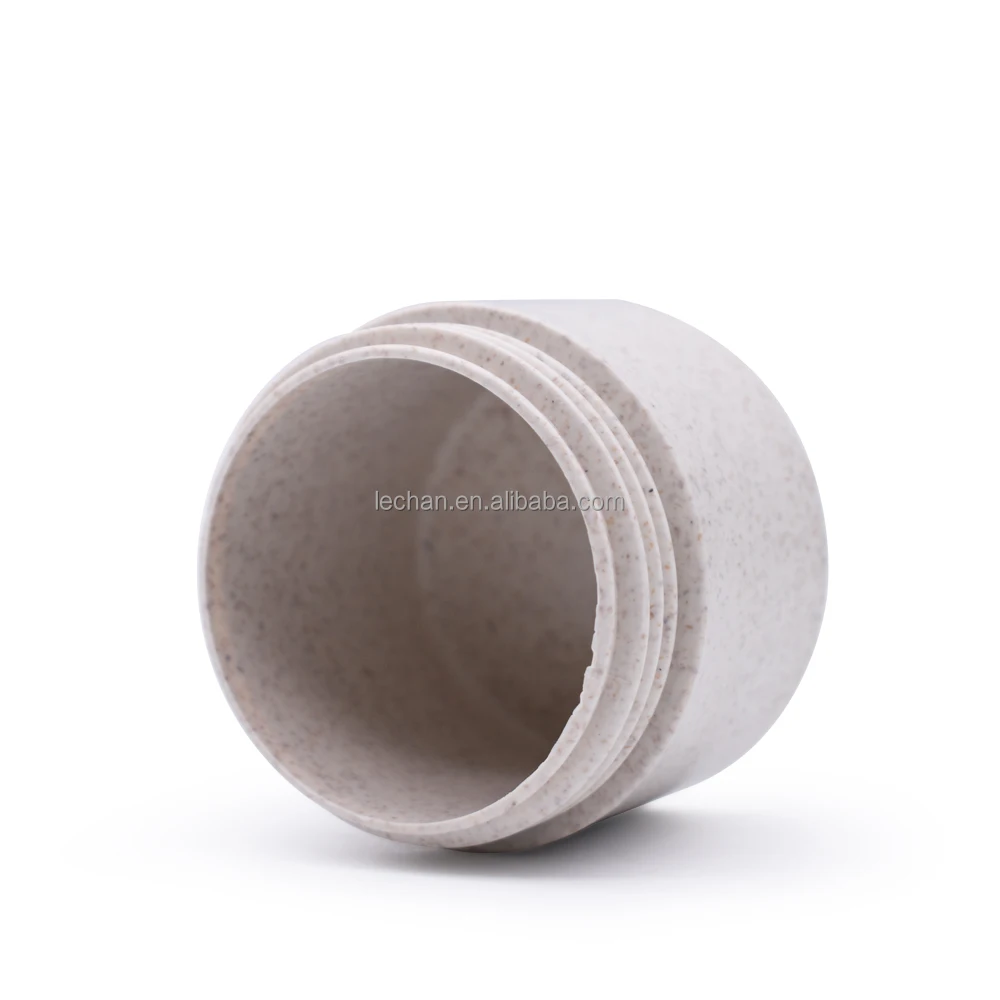 Naturally degradable cream box plastic PP jar wheat straw jar with screw port design
