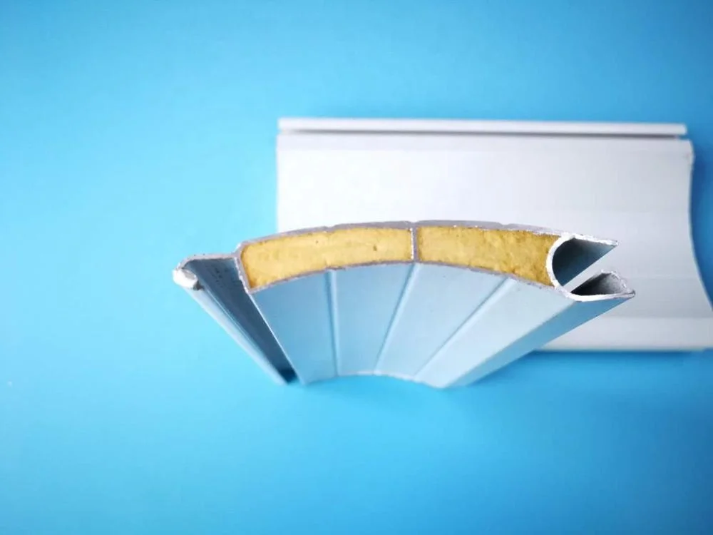 Anodized silver white 45mm roller shutter slat aluminum extrusion profile rolling shutter for doors and windows