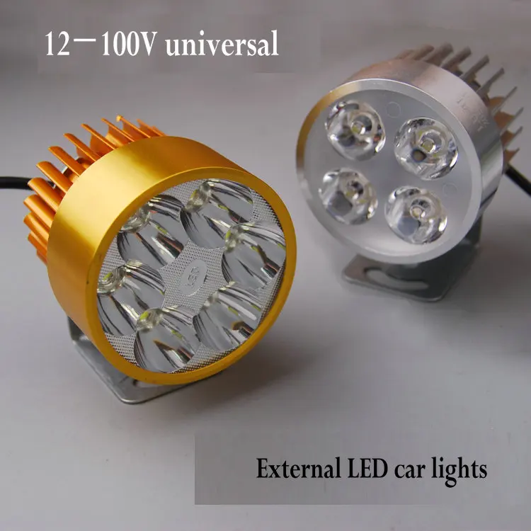 Electric vehicle headlight LED spotlight 12V48V60V72V modified motorcycle 4 beads 6 beads12W -45w external light