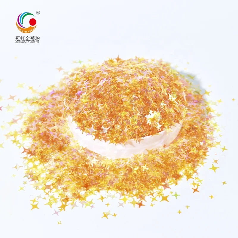 GH9641 Wholesale Chunky Eco-friendly Biodegradable Mixed Sizes Star Shape Cloud Blue Glitter Powder For Plastic Leather