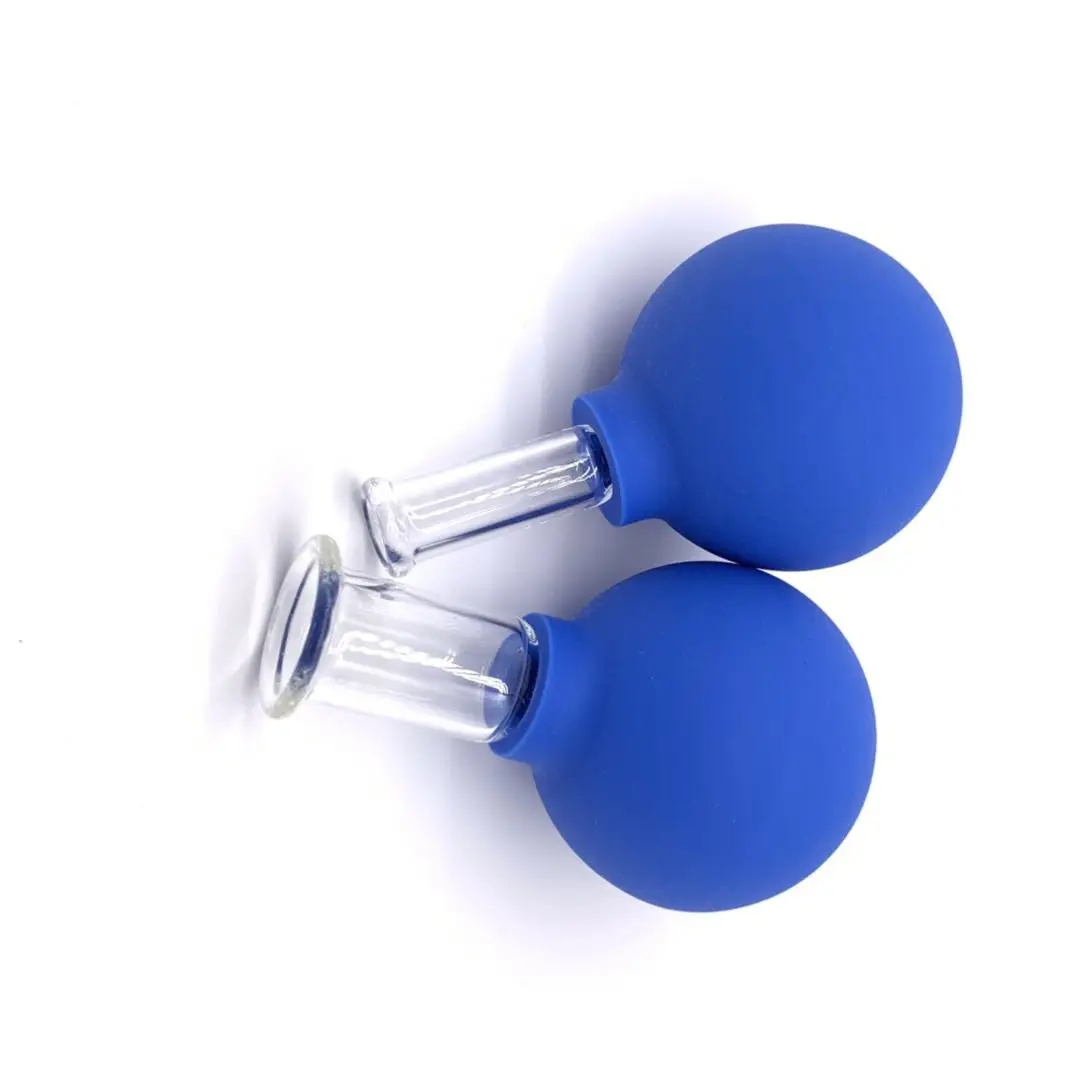 Natural Rubber Vacuum Glass Facial Cupping Cups Suction Massage Cups Cupping Therapy Cups Sets