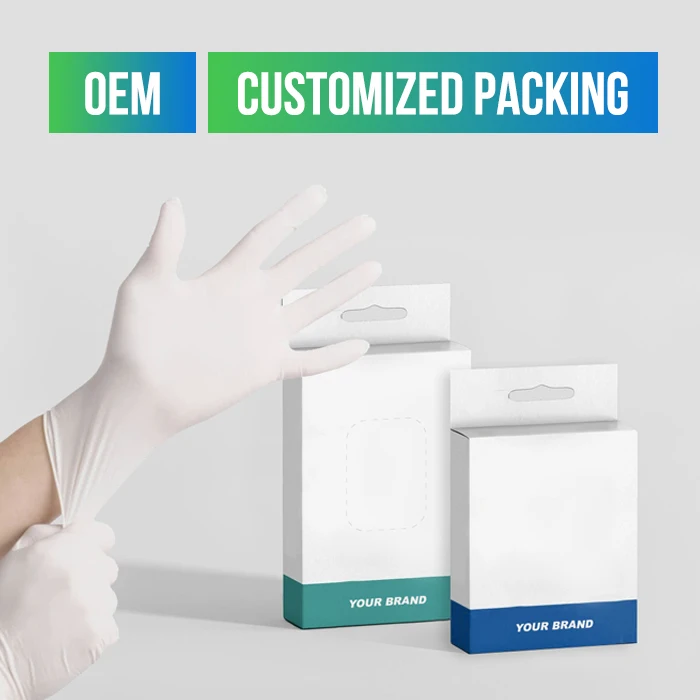 Best Selling 5.0gm White Guantes Latex Glove Medical Use Disposable Exam Grade Gloves Soft and Comfortable WHITE GLOVE