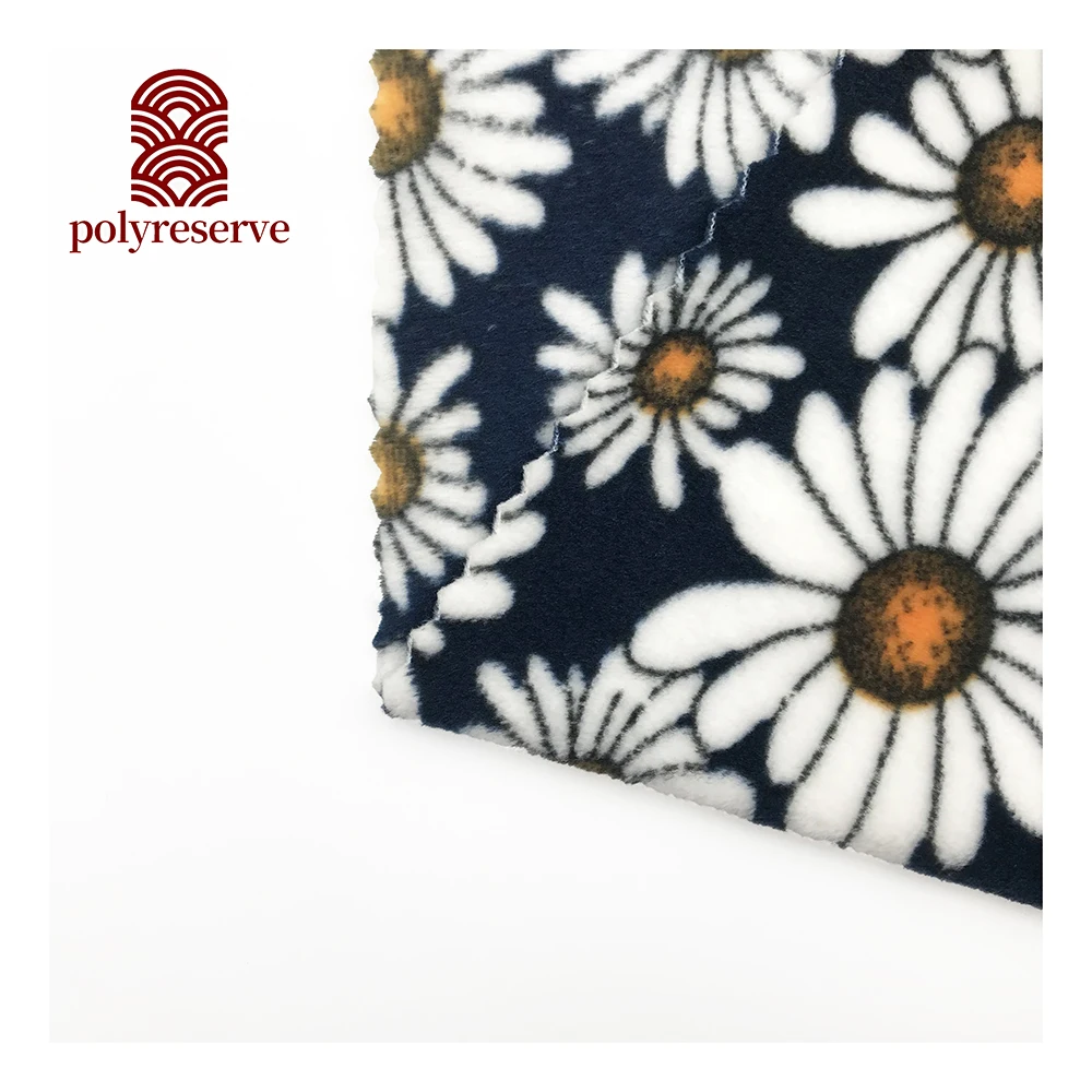 POLYRESERVE Double Side Floral Printed Spandex Super Soft Velvet Fabric For Home Textiles