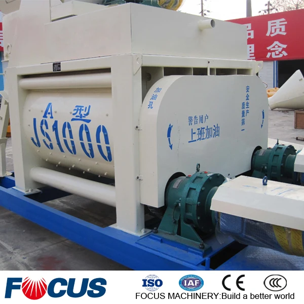 50-60m3 Twin Shaft Small Concrete Mixer for Sale Focus JS1000