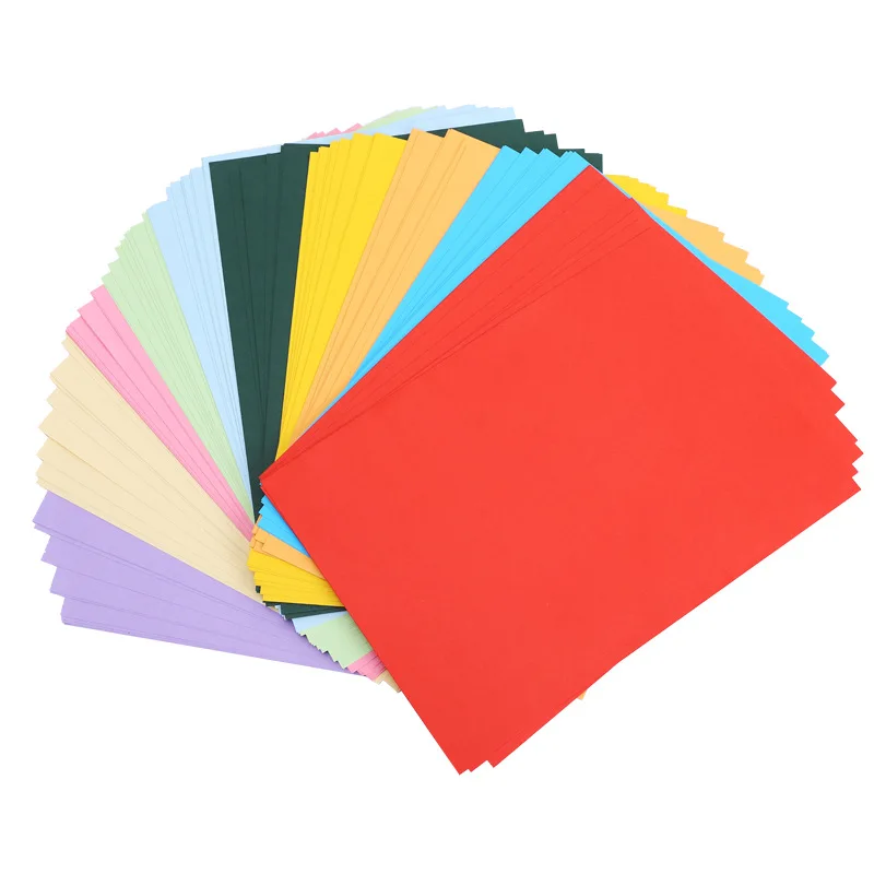 Цветная бумага 100 Hojas Cartulina Papel Multicolor de Construccioen A4 10 Papeles Hec