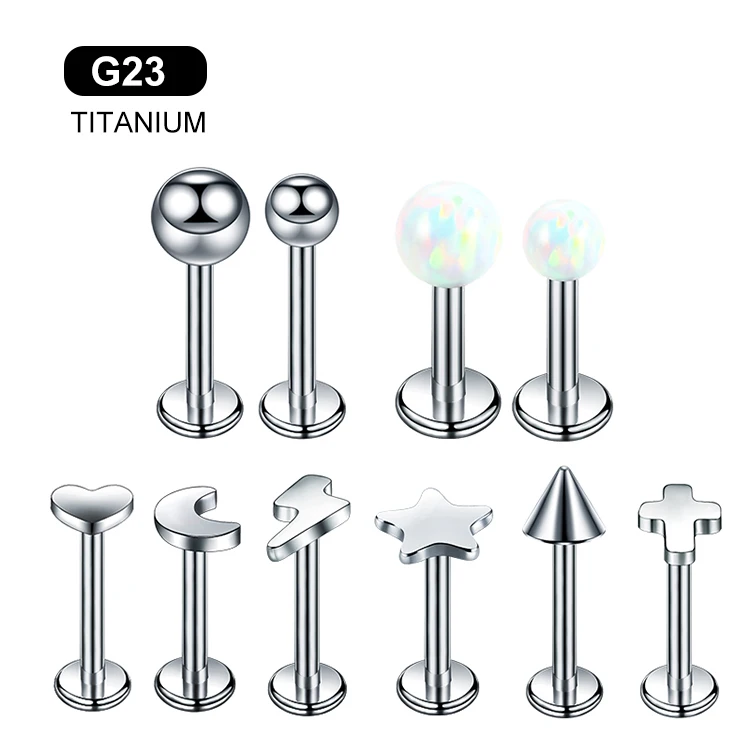ASTM F136 G23 Hand Make Titanium Piercing Body Jewelry Minimalist Stud Earring