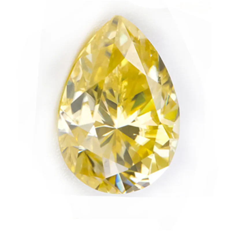 Wholesale beautiful Lemon yellow color pear shape moissanite stone