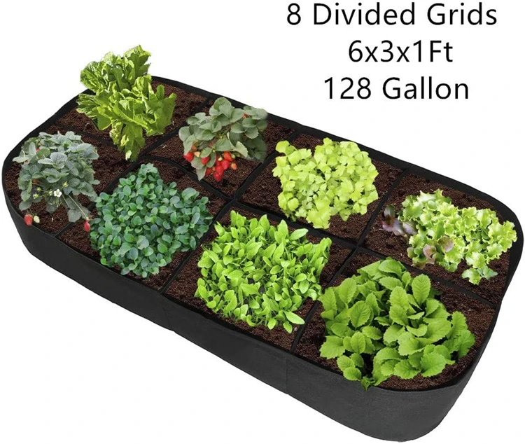 128 Gallon Fabric Raised Garden Bed 6x3x1ft Garden Grow Bed Bags for Growing Vegetables