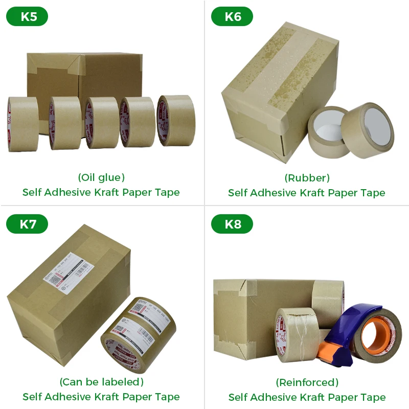 Free sample Custom Logo Strong Adhesive Paper Packing Seal writable craft Paper Tape that can be labeled
