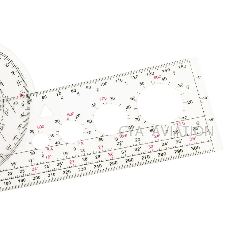 Strong Plastic student navigation ruler with protractor Rotating Plotter for pilots map reading