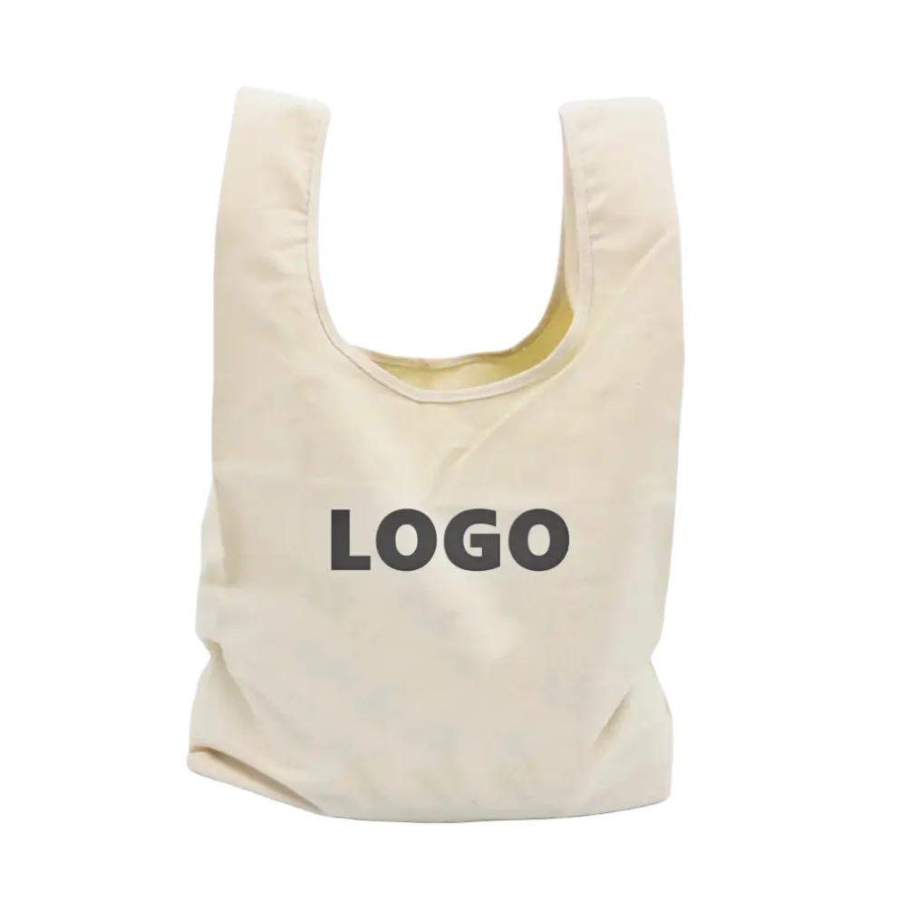 Экологичная сумка-хобо для продуктов из переработанного хлопка белая холщовая моющаяся ткань сумка покупок в стиле Хобо с пользовательским логотипом