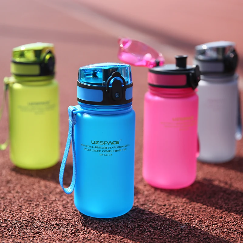 UZSPACE Wide Mouth Sports Water Bottle Kids Reusable Leakproof BPA & Leak Free for Cycling Camping Hiking Gym Yoga Fitness