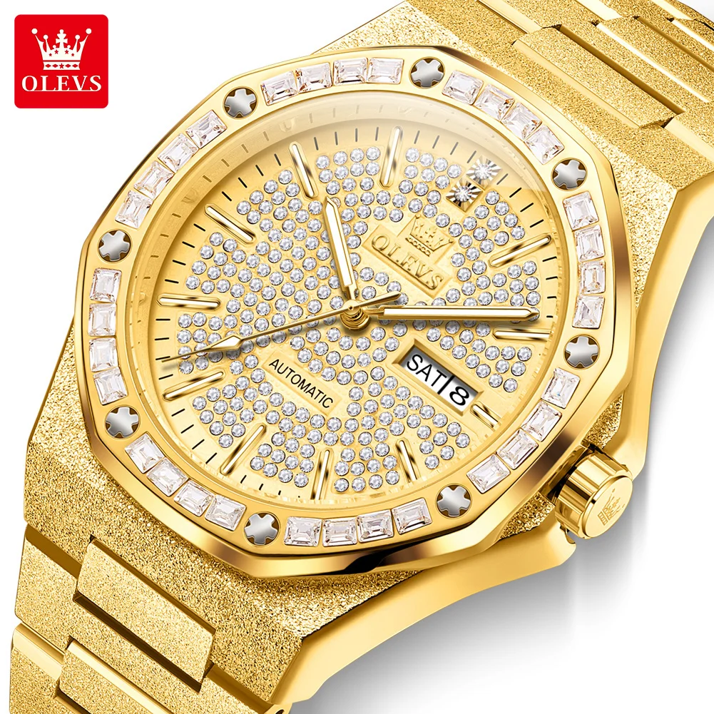 OLEVS 9803 exclusive Stainless steel band water resist Calendar bling Leisure watch new style shenzhen gents quartz watch