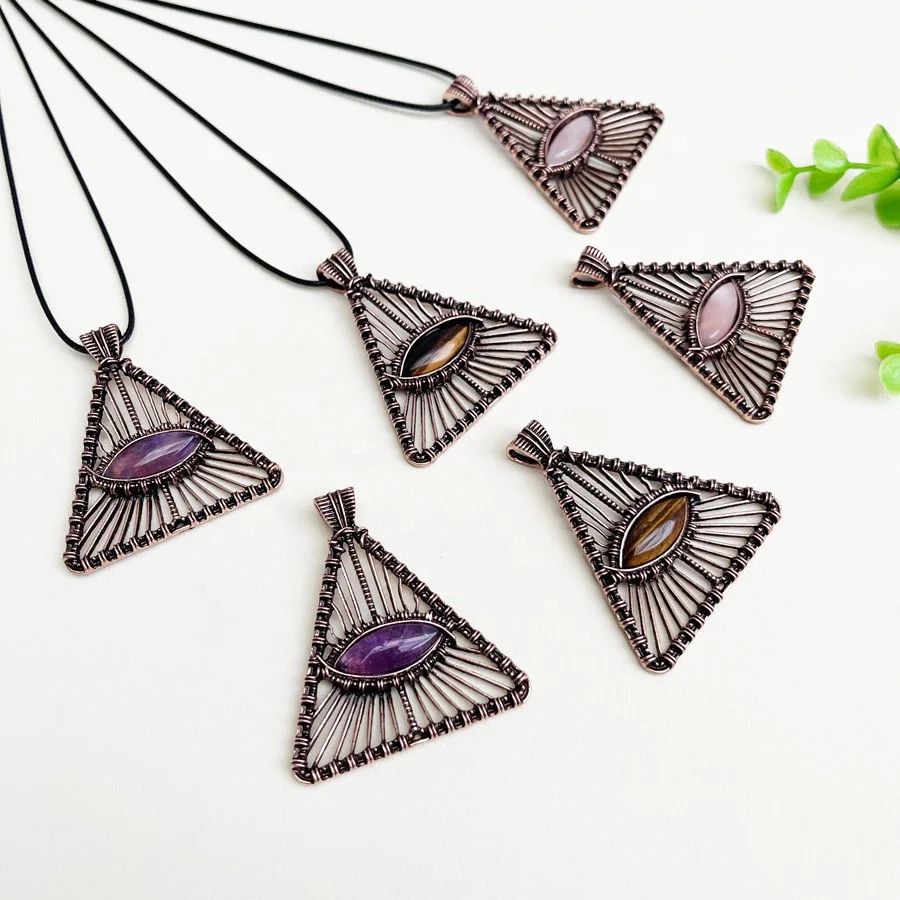 Natural Crystal Evil Eyes Pendant Tiger Eye Stone the Eye Of Horus for Necklace