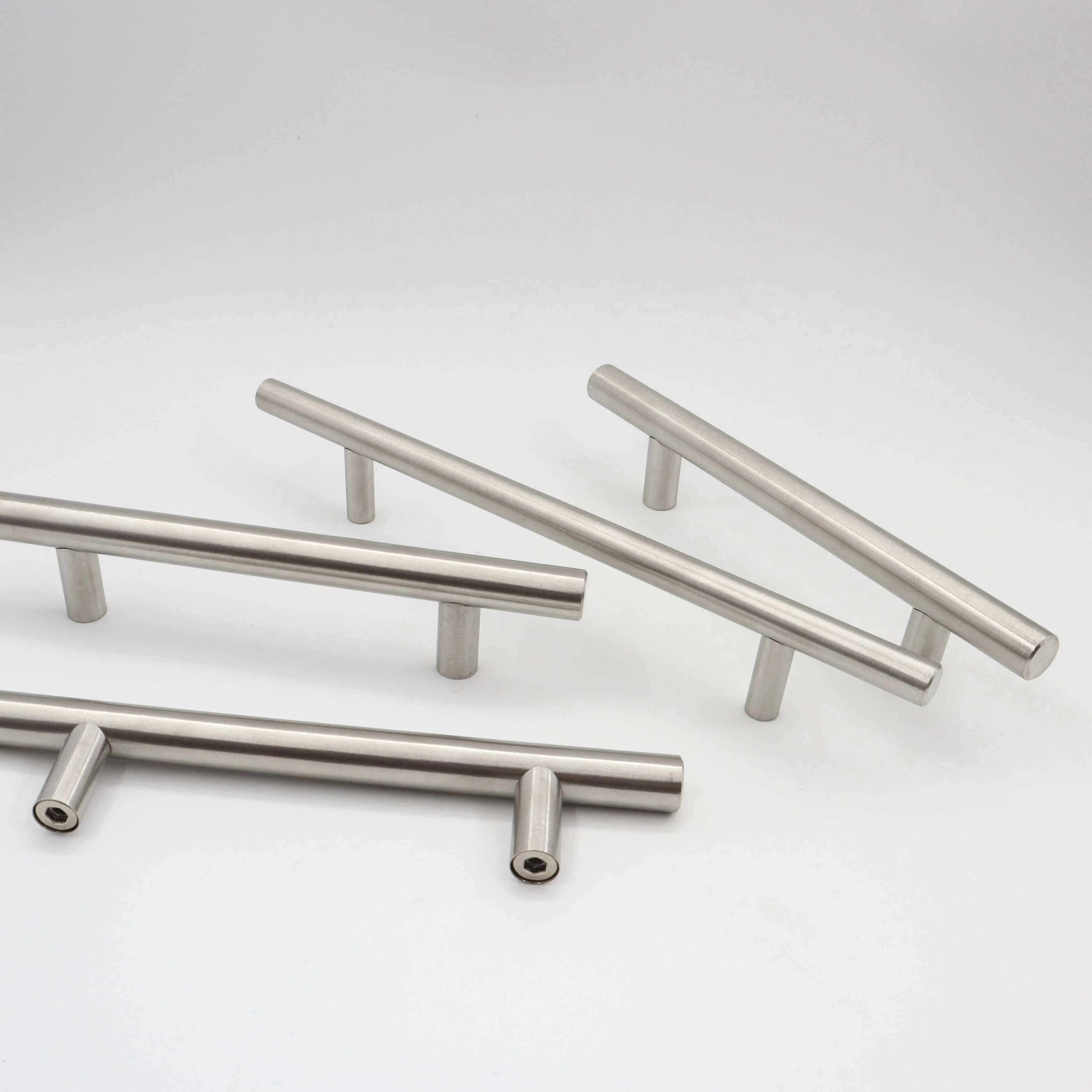 Горячая Распродажа дешевая домашняя фурнитура современного дизайна кухонный шкаф из нержавеющей стали дверной ящик черная Т-образная мебель тянущаяся ручка