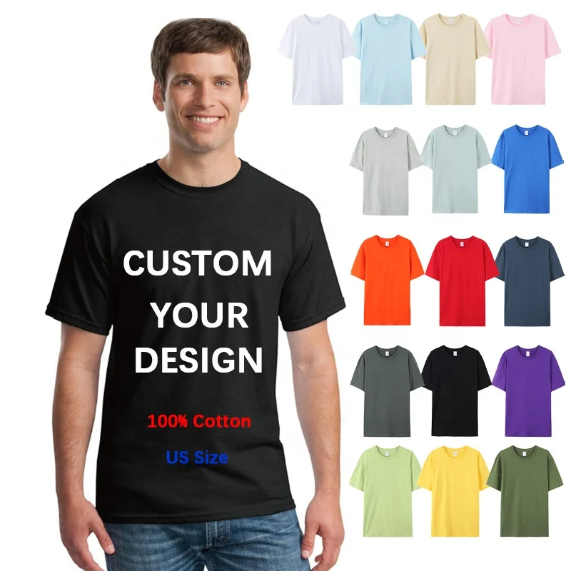 Wholesale Customize Logo 100% Cotton 180g Blank O-neck Plain short sleeve t-shirt Custom Men and Women Unisex Tee shirt