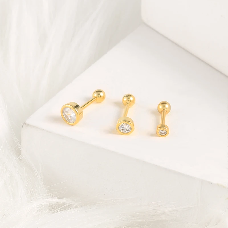 CANNER Factory Price Hot Sale Body Piercing Jewelry 925 Sterling Silver 18K Gold Mini Earrings