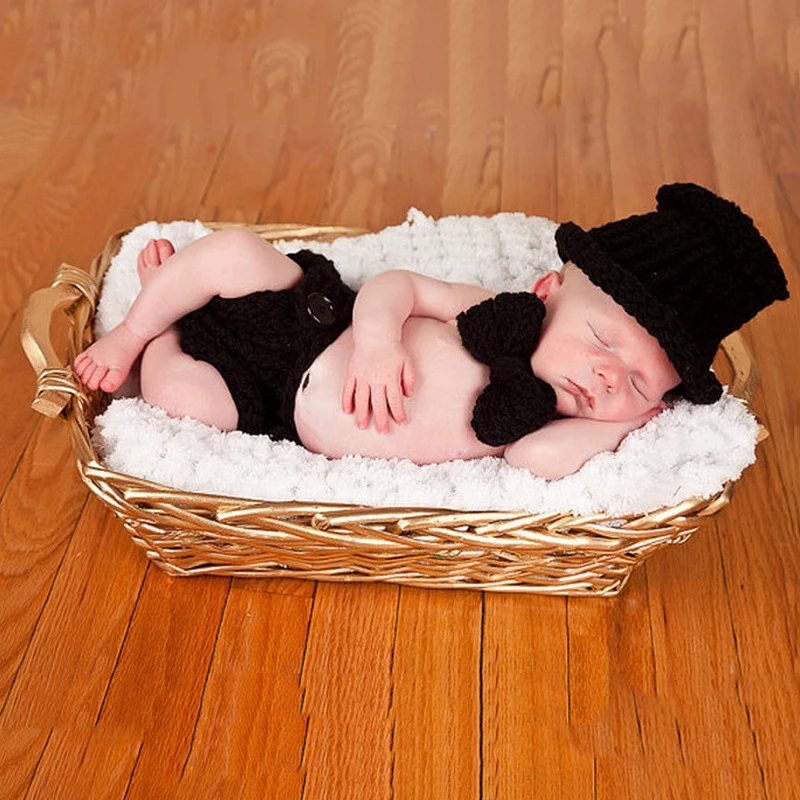 Cute Newborn Baby Photoshoot Clothing Cartoon Animal Wool Knitting Knitted Crochet Clothes for Infant Photography Props